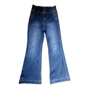 Sneak Peek Look At Me Ultra High Rise Flare Stretch Denim Medium Jeans Sz 11/30W